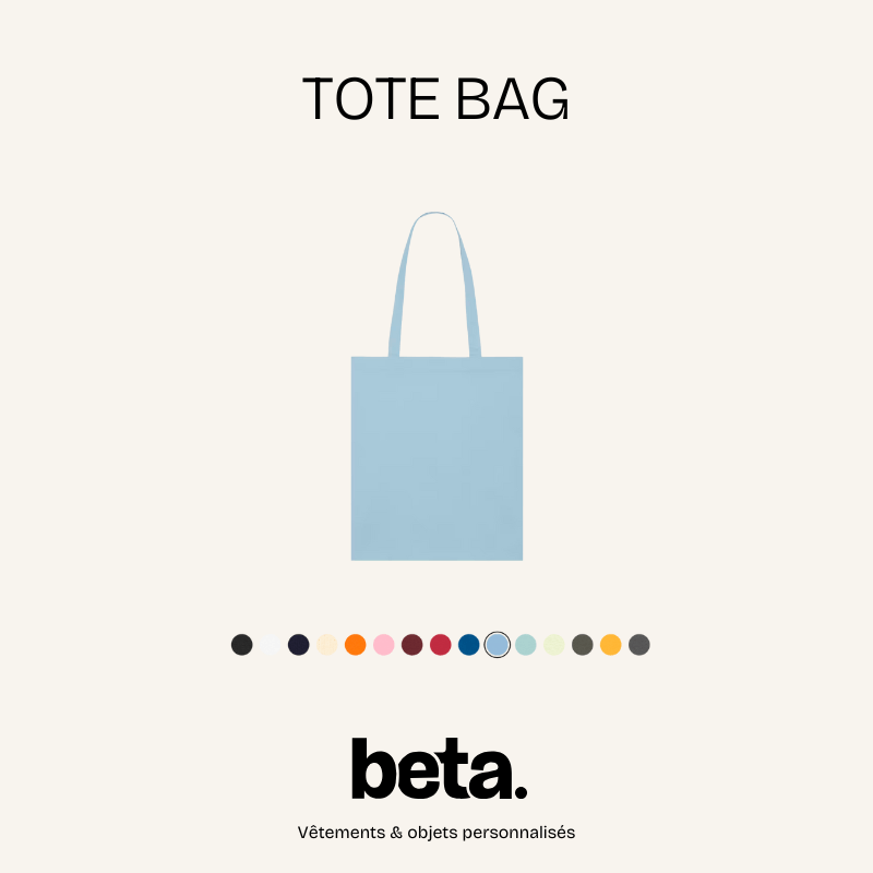 Les tote bag sont un choix économique et pratique. Il doit être dans le pack des vêtements et objets personnalisés pour votre séminaire