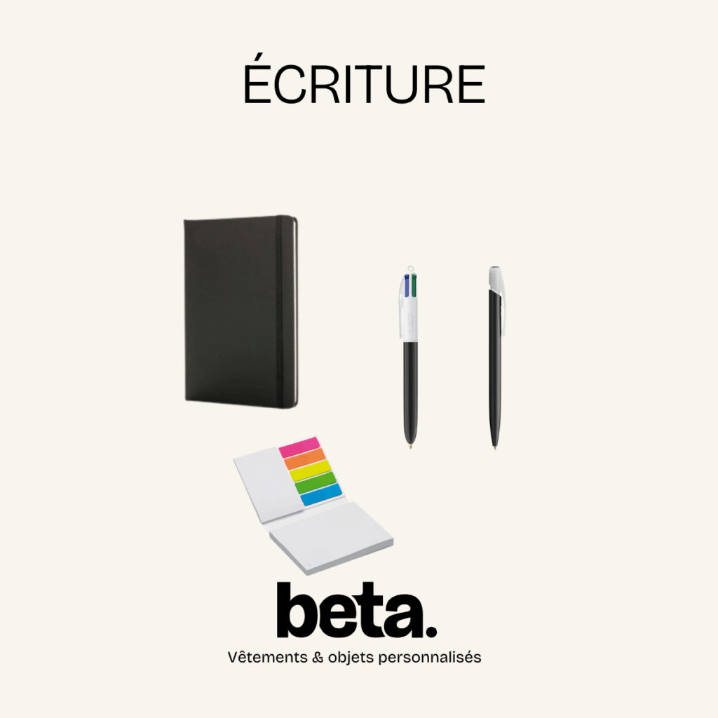 Les outils d'écriture sont obligatoires pour réussir vos packs de rentrée : stylos, carnets, bloc-notes, etc.