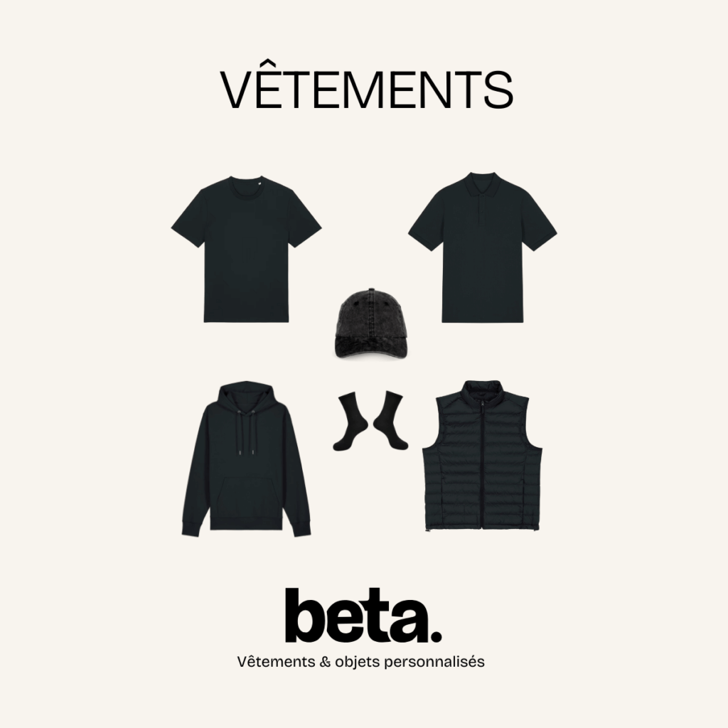 Les vêtements sont primordiaux pour la vie d'une entreprise : Tee-shirt, polo, chemise, sweat, doudoune, casquette ou encore chaussette, choisissez en fonction de votre culture d'entreprise !