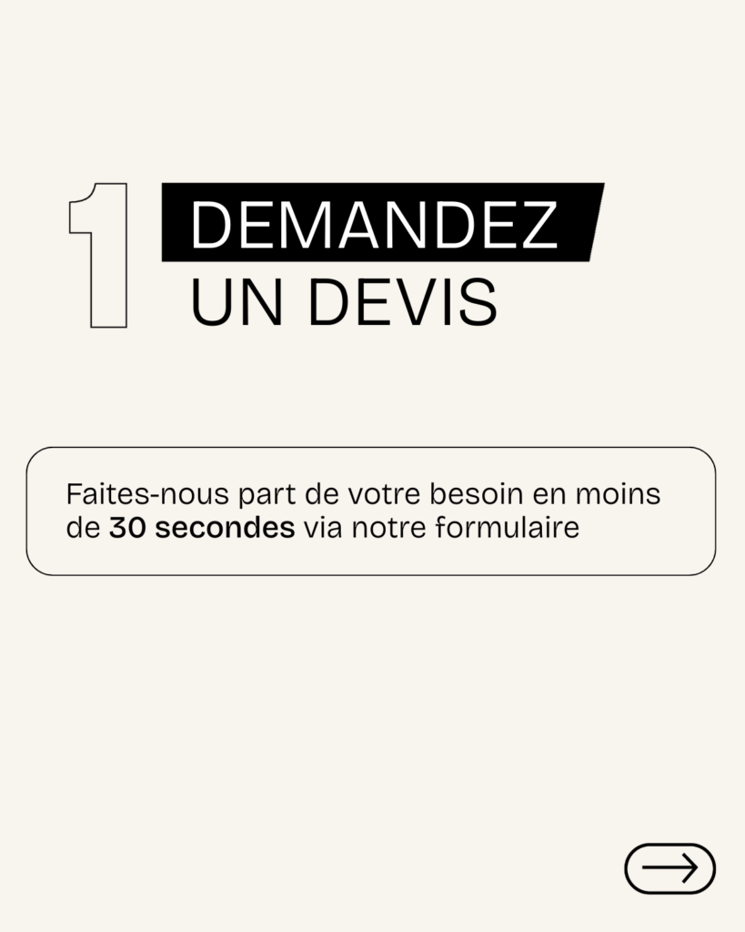 Étape 1 de la personnalisation textile Beta : Demandez un devis en moins de 30 secondes via le formulaire.