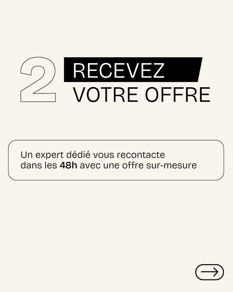 Étape 2 de la personnalisation textile Beta : Réception de votre offre sur-mesure en moins de 48 heures par un expert dédié.