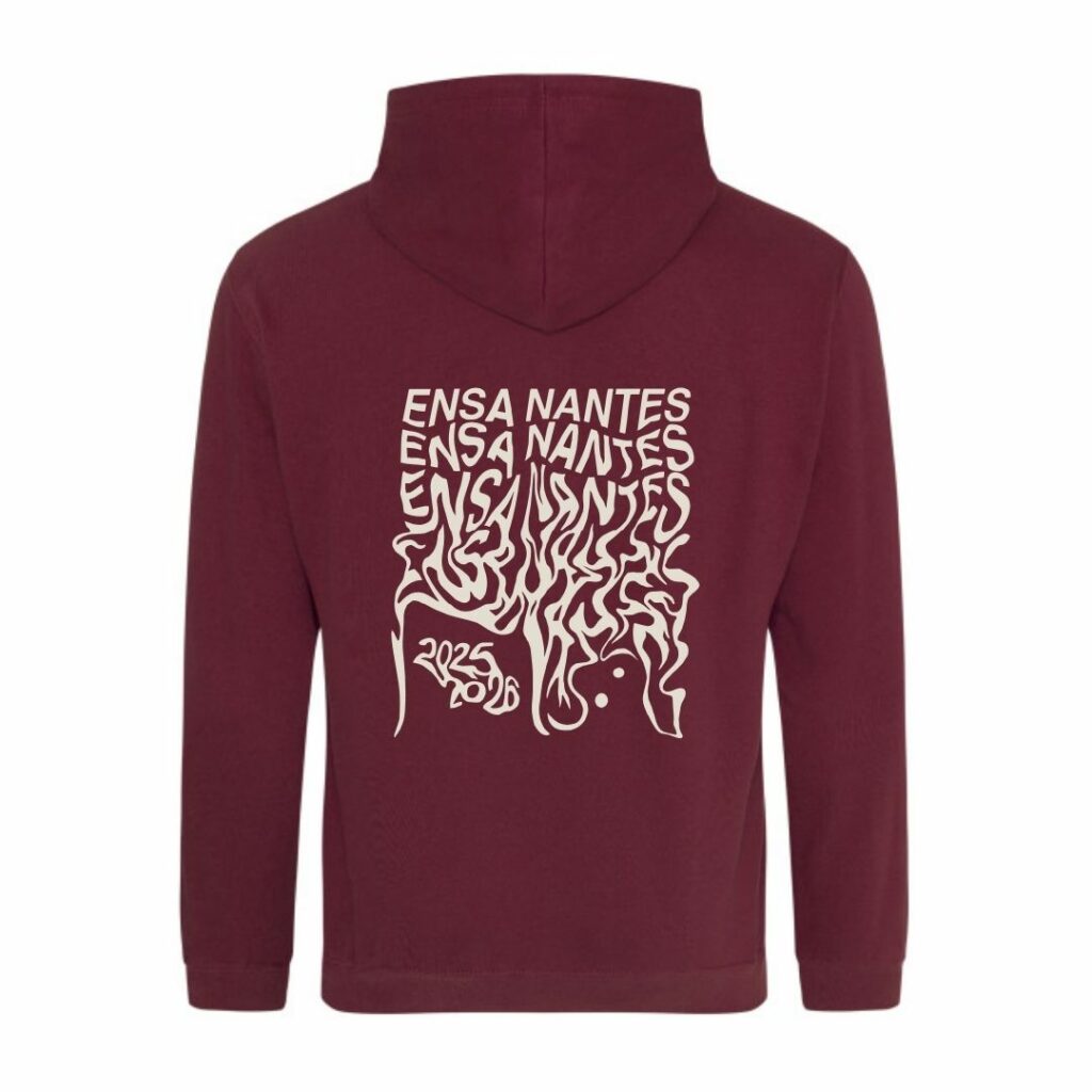 Sweat ENSA - Logo 1 - Bordeaux - Arrière