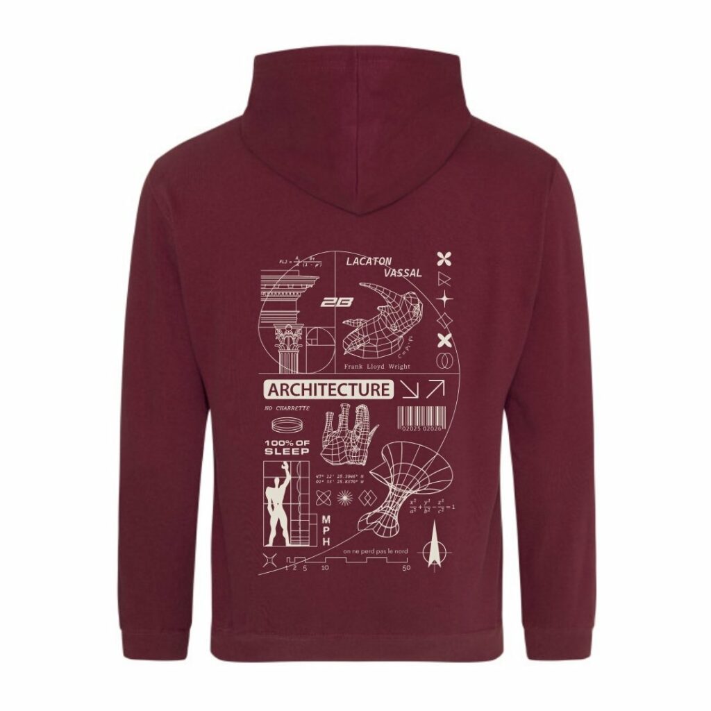 Sweat ENSA - Logo 2 - Bordeaux - Arrière